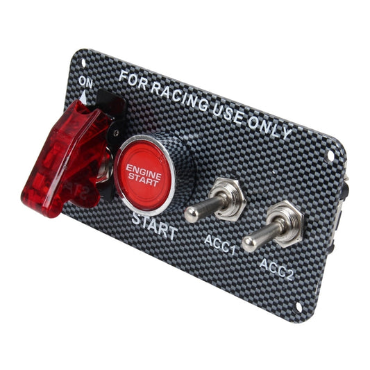 DS 43016-12V CAR IGNITION SWITCH ENGINE START PUSH BUTTON 2 TOGGLE RACING PANEL