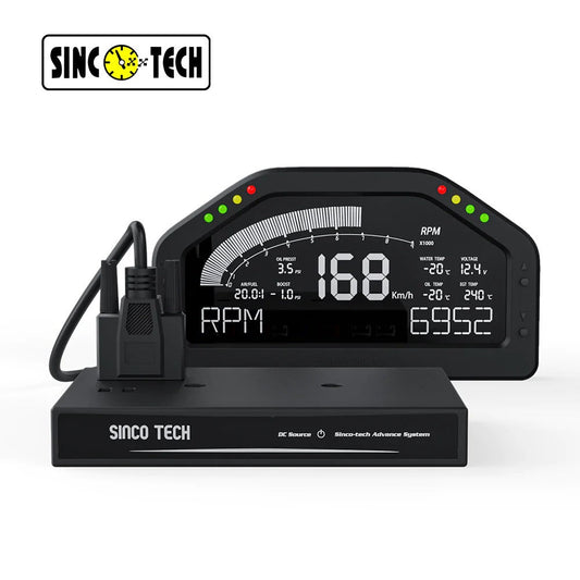 DS 14954-SincoTech Narrow Band 7-Color Multifunctional Black Racing Dashboard DO926NB