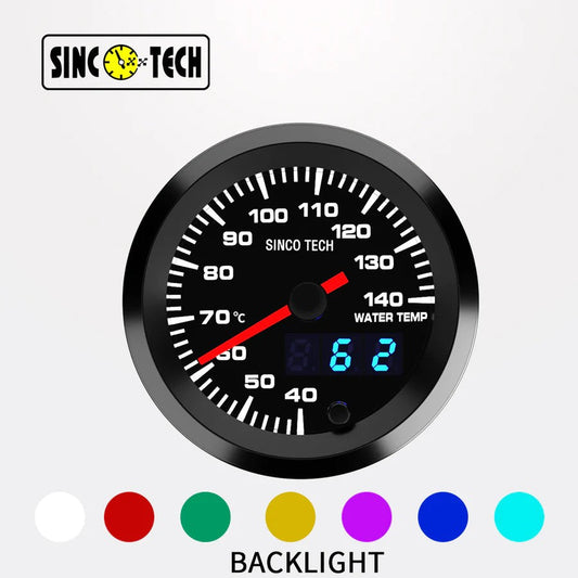DS 14953-SincoTech 2 inch 7 Colors Digital LED Water Temperature Gauge 6364S