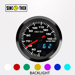 DS 14953-SincoTech 2 inch 7 Colors Digital LED Water Temperature Gauge 6364S